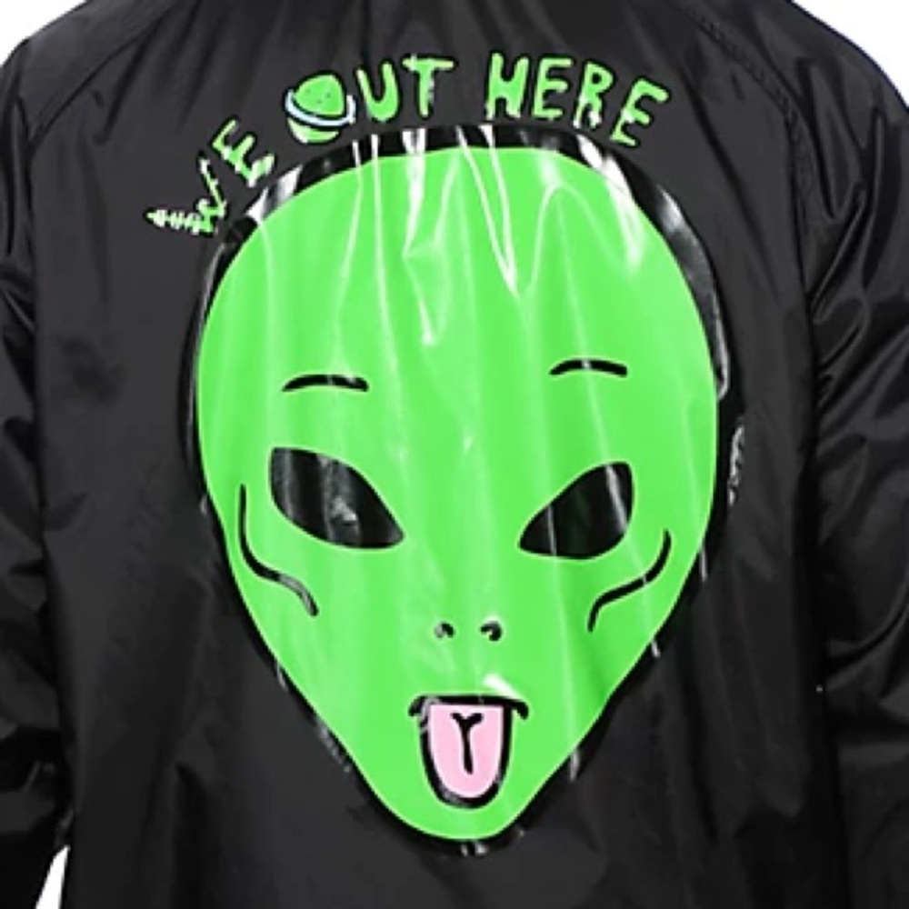 New XLARGE Black RipNDip “We out here” alien button up SOLD OUT jacket